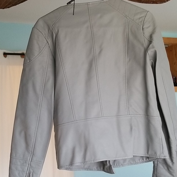 Light gray faux leather jacket - Picture 4 of 4